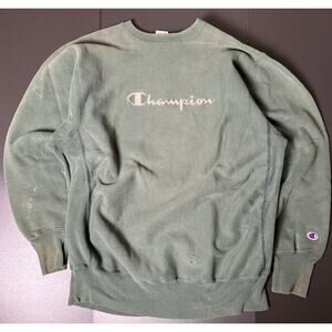 Vintage Champion 2XL Military Green Pullover Crewneck Sweatshirt